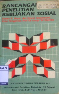Image of Rancangan Penelitian Kebijakan Sosial